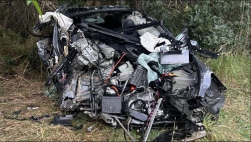 Tesla wreckage Sunshine Coast 08 10 24